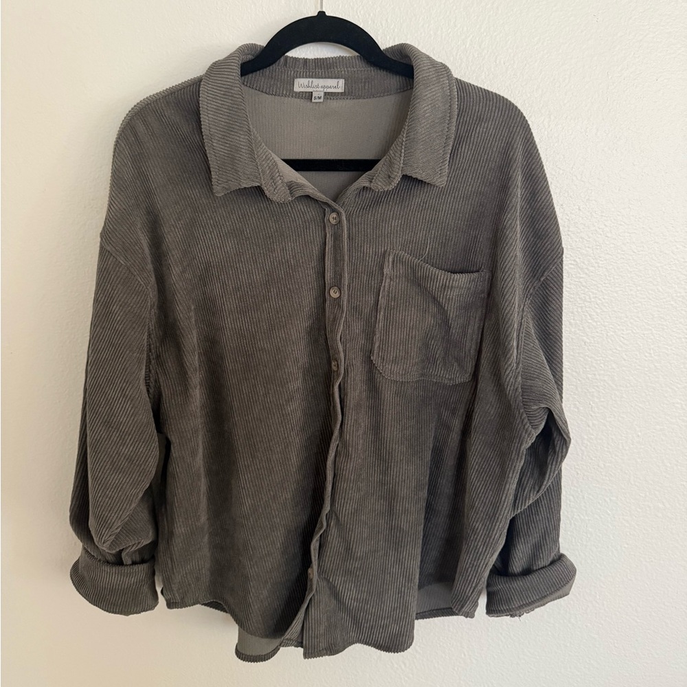 Wishlist Gray Corduroy Shirt